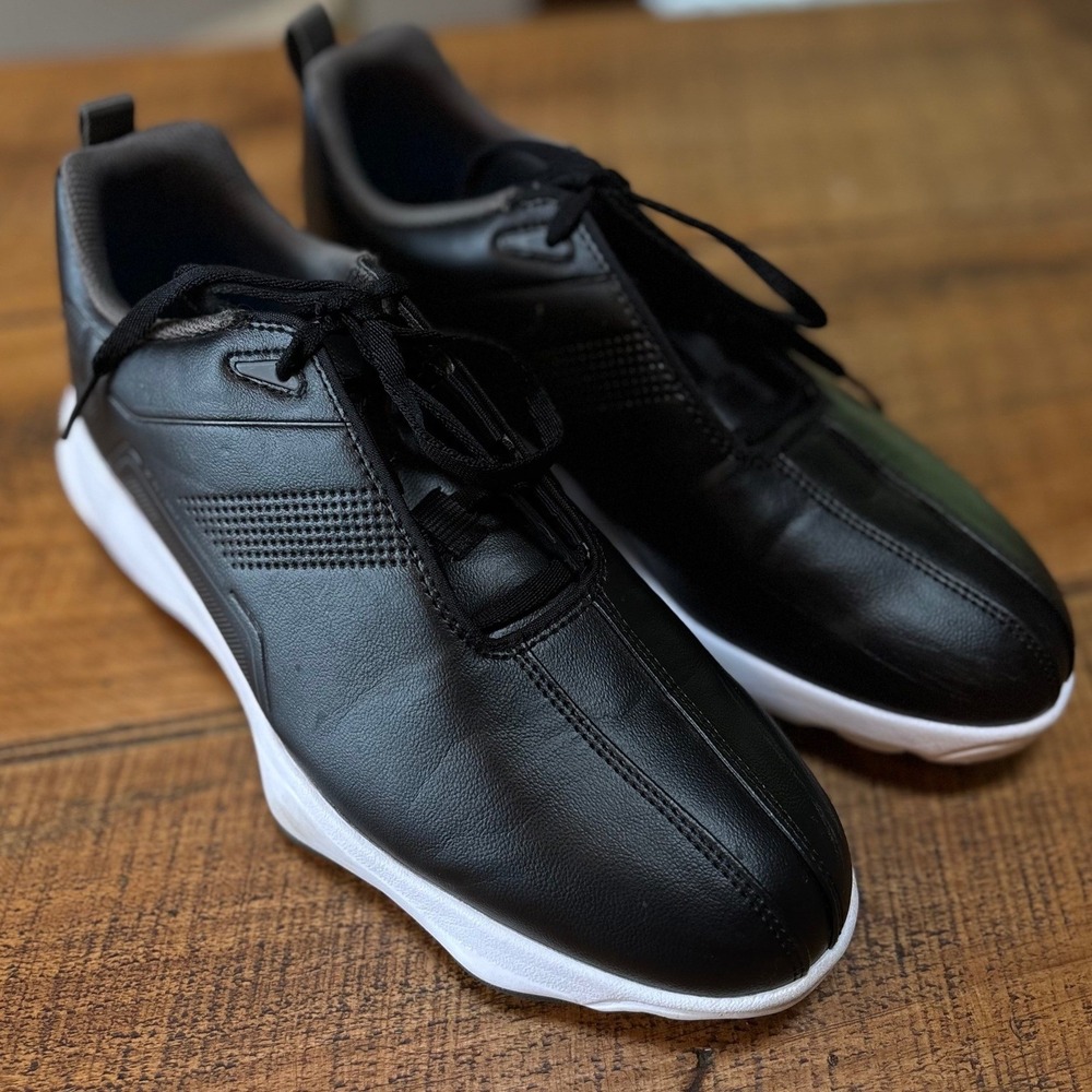 Footjoy Mens Black eComfort Golf Shoes Waterproof Durable Pulsar Cleats Size 8